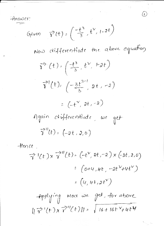 Ansuwey t,t Noo ditHerentiate the above equahor 9 t, 2 CYC Hence Appl ying Ho e Qet ..to v above