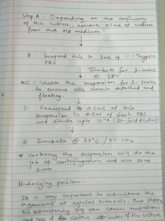 Step A Depending on he comfler 억.ttce Culttuto. Aernewe- o-, nulof te old mediem Pin- PB S 1-2mins ensure cells simain dut ch