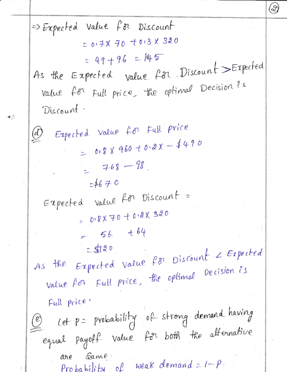 Expected Value Pi Discount 49t 9645 As he Expecked value PatDisuntExpcfea iscount alue Fult Price..戈e optin/ al Decisiones nt