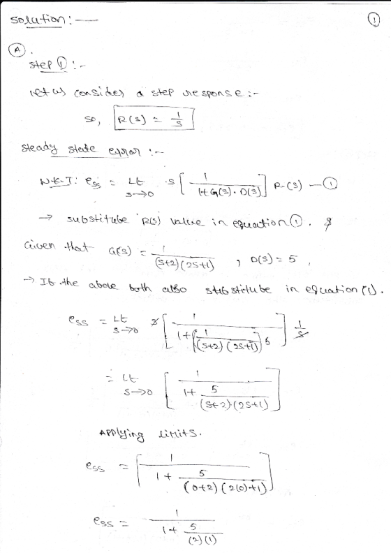 tet.o3 Con Stae) a step esponse :- ろーーーラ。 substitule ps) vlte in eguadhon (リ, aden Hot- G(s) SS に し LE ess 5 (*) (リ