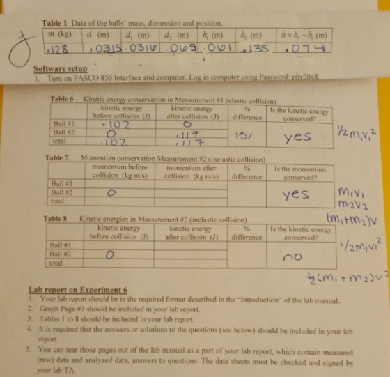 Table 1 Data of the balls mass, dimension and position. m (kg) d (m) d, (m) d, (m) h (m) h, (m) h=h,-h (m) 828 0315.0310 Sof