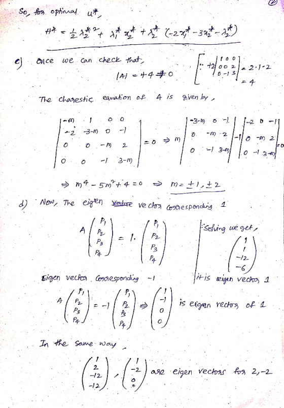 Once we can check that e i tic eavahon of 4 is ven by The chaestiç -กา No, The eigen ahure ve spondie a Soling we ges 一12. Ei