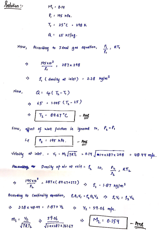 a 65 KJjkg- Nou, Acording to Ideal 9* equation, A. «T, 95XI0 ะ 287 298 , densilhy at iale)28 hy/m2 Now -25) 65-1, 005 ( ett o