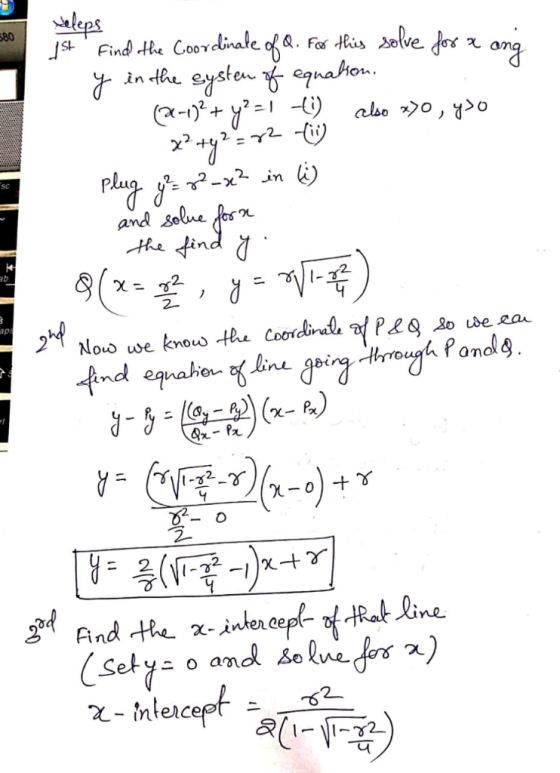 580 StFind the Co0redinate of e indhe eysten equahio.. ,2 also 0 + 2-ii) Plug in nd solue fes the find sc - 8. 4 aps Nos we k