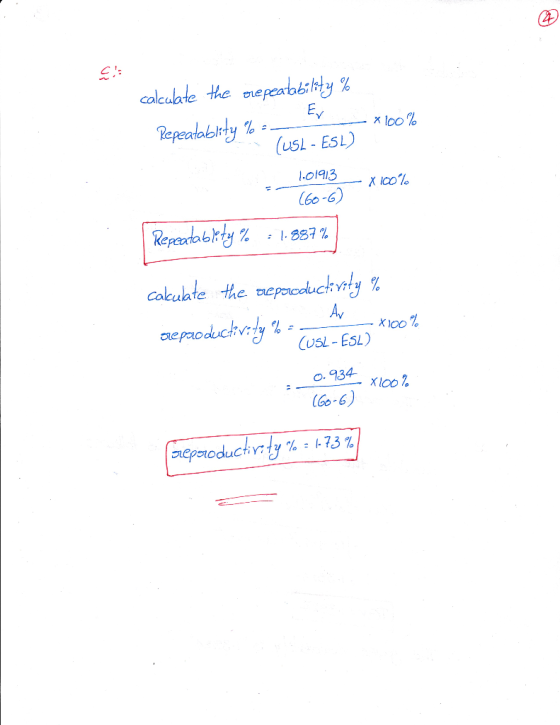 C1 calcu 지00名 (uSL - ESL) .01913 (60%) calculate the tepooduchwy % AV Vi se polo (USL- E5L o. 934 (Go-6)