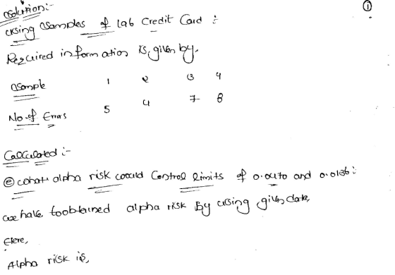 oltion CKSing aSapes la Credit Caid Rcaired inform ation qjin t1. asoraple 3 S Caolated ec obot alpha rsk coud Controa Qimits