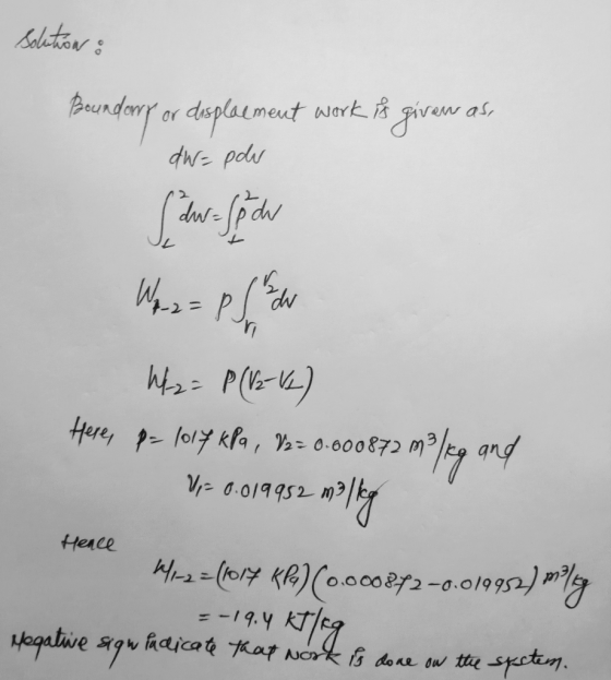 Solaton Prndary or duplaemout wrkgire d pds as 2 dw- L Was-Pd Wa-P(k-) Here, p l01 kfa, - 0.00087) 0.019952 M3 Hence =-19.Y H