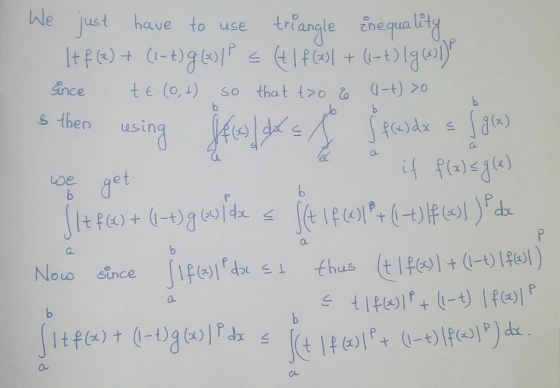 just have to use triangle Enequautǐ Ance s tben usin 4-t) >0 te (o, l) that t>од so se get 0. ouo since