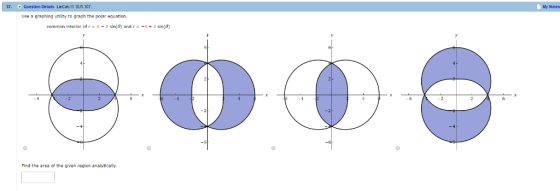 37. Question Details LaiCalc11 10.R 107 МУ Notes Use a graphing utility to graph the polar equation. common intariar of r - 4