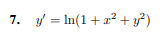 y=ln(1+12 +ข้า 7.