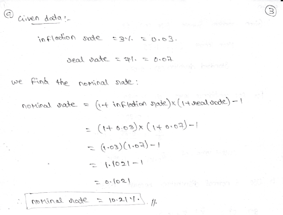 Civen daa inflection δαte 3Y. : 0.03. use Pins 4he noninal ade