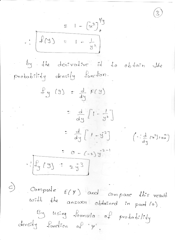 Compute E(y) and ootth thene obtained in paa)