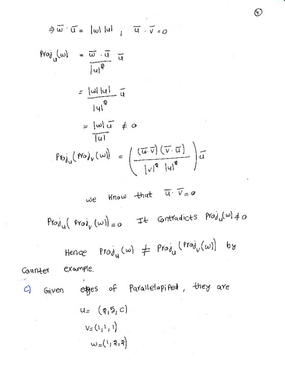 ul Ll we KnothG produ (w) +Produ (fra dv(w) by Henge Counter exomple Given ees of Parallelapifed , they are