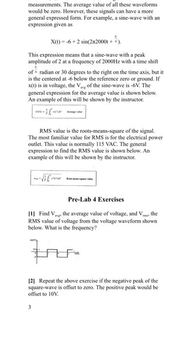 measurements. The average value of all these waveforms would be zero. However, these signals can have a more general expresse