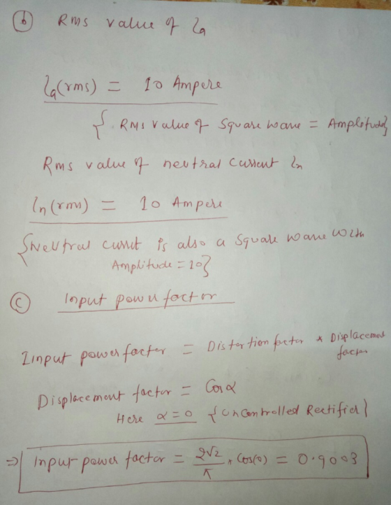 In (rm)= 1 Amped Powr factor