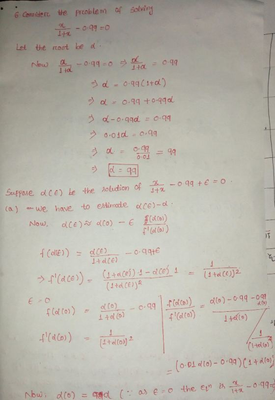 6 Conuidere the proble m of Solving I+r Let the rtoot ke d nlou) ad.-o.qq:0ラ 140(こ0.qq ジα .qq t.o.qqa. う‘.old. : O.qq Suppose