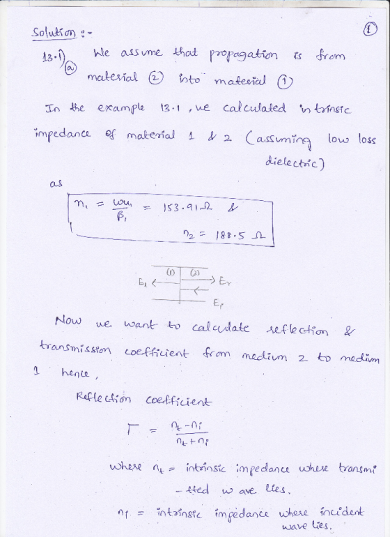 he assume thad pro 13 Ou mclesial I the example 13.1 ,e calculaled s lov loss dielectic Os Now we. wantto calcudate sef trans