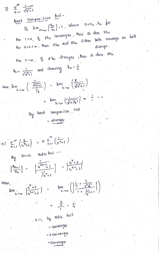 3)Σ iit Comporision test- theni So doe sa sbn tonverqu, diverge 4: and choosing bn lau im emt Campan sion teat diveyqer o S R