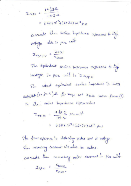 jan the a side in per um a Zeg Calculde lhe s Seaies impedance le ased bAjh Volat equivalent se왜esimpedancesIc Lin 115.2 ent