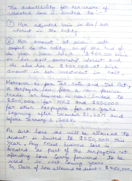The daductibility ter allocated as has shaste limited Hen adiusted basi in hisha tnderest in the ntty Hen amaunt at gis th t
