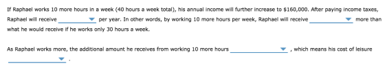 If Raphael works 10 more hours in a week (40 hours a week total), his annual income will further increase to $160,000. After
