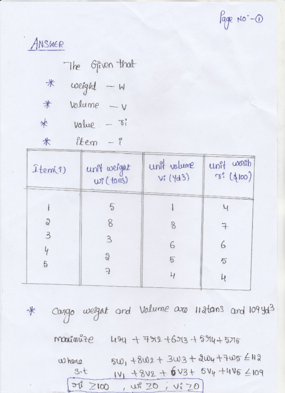NSWER *Volaume v Value 3 3 Cargo wegat and Volume axo itans and log y u hoto y 109