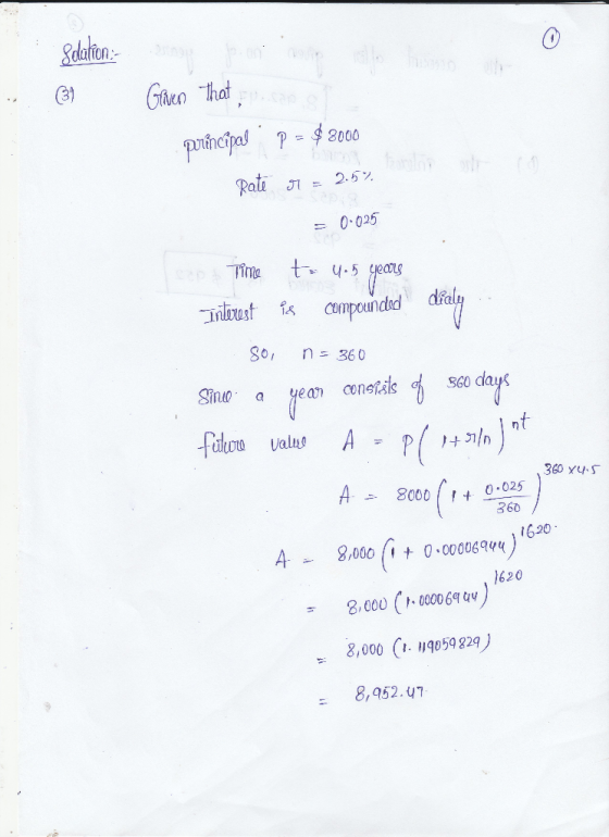 datitn 3) Gaien hat ? = 우 2000 Roti Jl 2.5% = 0.025 scampoun did So, n= 360 nt 360 xys 80000-025 360 620 1620 8000 (10006) 8,