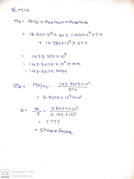 EM 20 13.327、105 X 30 t l.665%105x75 37 0 n? 3.8475%105 a Shape factus Scanned with CamScanner