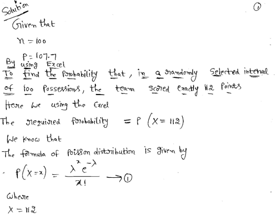 Solub Givem that P- lo7.7 ByusingE cel T ind theobability at, i hamdomly elected intenal of too Possessions, the tearm Scned