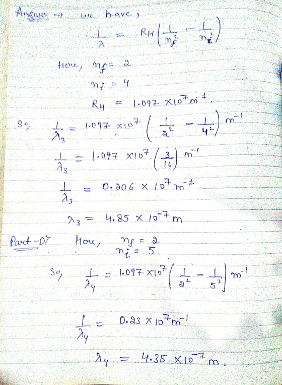 Au have RH (4)y tiee mp 1097 X10m1 RH .097x1o A3 3 .097 O. ao 6 X D A 3 7 4. 85 X10 3 Horu, fart -DY 55 .097X10 0.a3 X1om Ay