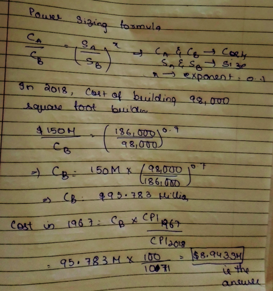 Pauer Siging toamula CA SAA CAG CE Coey Sa&Sp si 3e exponent ao18, Cast af buildiog a9,000 quare toat builaia 186100010. 98,0
