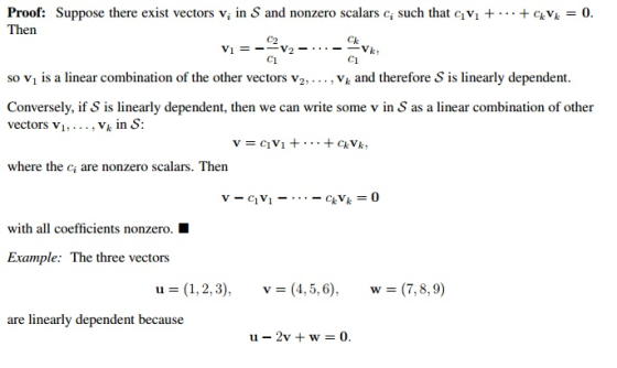 Proof: Suppose there exist vectors vi in S and nonzero scalars c such that ciVi Then +CVk0 Ck Vk: Ci V2 Ci Vi Vk and therefor