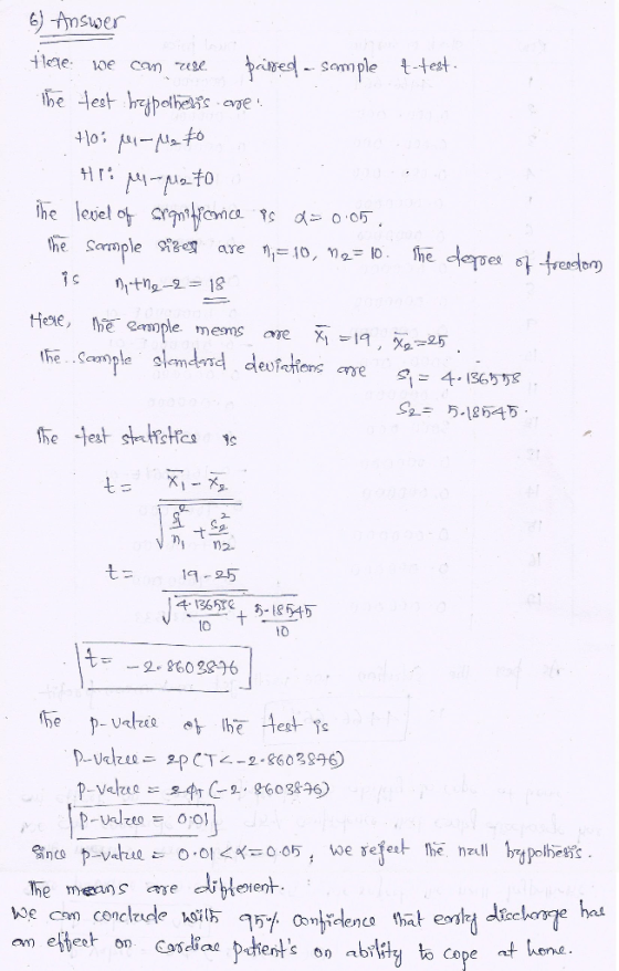 6)Amswer Priwed-Sample test Can ege The test hypohes cve 410: A시-Nato he lesel o rteice he depes treno are 1=10, m2= l0 D1tn2