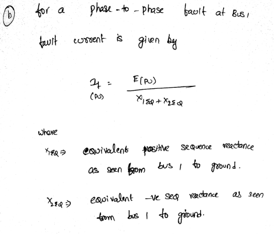 phase -to - phase or gaott at Bus a wsoent is gien by E(P) Whore veactance eouivalenb asHve sequence as en as seen eavi valen