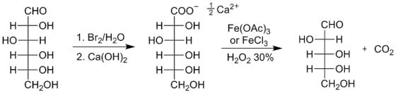 Ca2+ СНО СОО СНО Н. Н -ОН Fe(OAc)3 FeCl3 Но- 1. Br2/H20 НО -Н Но- НО -Н -Н or СО2 + ОН ОН Н. Н- -ОН Н- 2. Ca(ОН)2 H2О2 30% -О