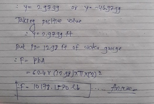 y 29299 Taki ng positue velue 2.979g tt But Ppe 12-92 ft of water gauge fe PhA 62-y Y (12-92Xxr2) 2 Arre 1017.10