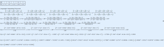 Langranges Interpolating Polymomial )((r.2)(z+z) (2-2,)(5, - 2.) (#, - 1 (1 -1) (E- (E-E,) (e-2,)(2+1,) (is-2)(is - x, )(#,