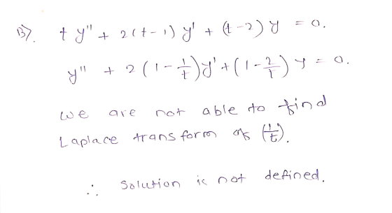 2 we are not ablertotir Laplace transform E Salut, on ;Koot dePi ed