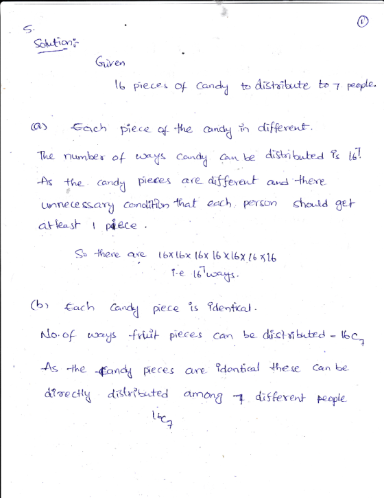 0 en 6 pieces of Candto distaibute to 7 peeple. (a)Eac pece he and differet- The numbes of s s the candy piecs are diffexet a