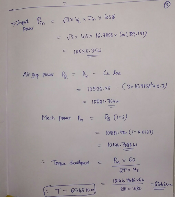 Pin=x V x Tin Powser V3x UISA 16.7858 x Co(9,171) 1 10S35-35W Aiv gap Power Pa P Cu Los in 10535.35-3x 167158% 0.3) I0281.764