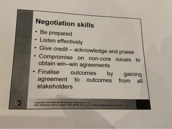Negotiation skills Be prepared Listen effectively Give credit- acknowledge and praise Compromise on non-core issues to obtain