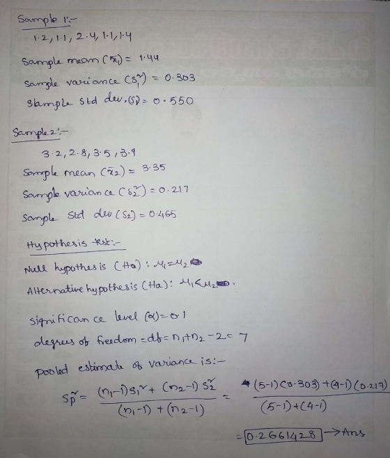 3.2,2.8 3.5 3-3 Somple mea C335 sampla Std d ( S465 Atternative hypothesis CHa): level (a)-s i simi ficance Poolacd estirma v