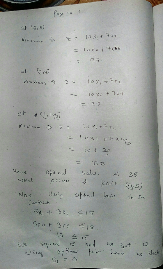 ho ?, at e,s) Marimun oro t 7xbs 35 at l0x+7r maximuy 10 X0 txy 二28 at loxittx maximum 1ox X 33 33 op nal Hence Value 35 hick
