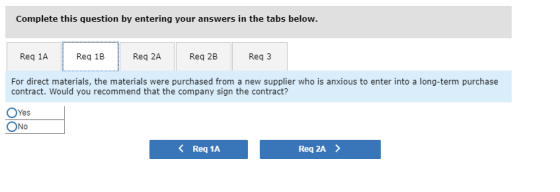 Complete this question by entering your answers in the tabs below Ree 1 Ree 182Ree 28Re 3 For direct materials, the materials