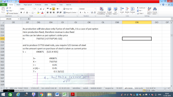 PE EPS, STOCK DIVIDEND-Microsoft Excel File Home Insert Page Layout Formulas Data Review View Add-Ins - Cut AutoSum A A Wrap