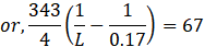 or, 343 (1-017) = 67 4 L 0.17 ) 67