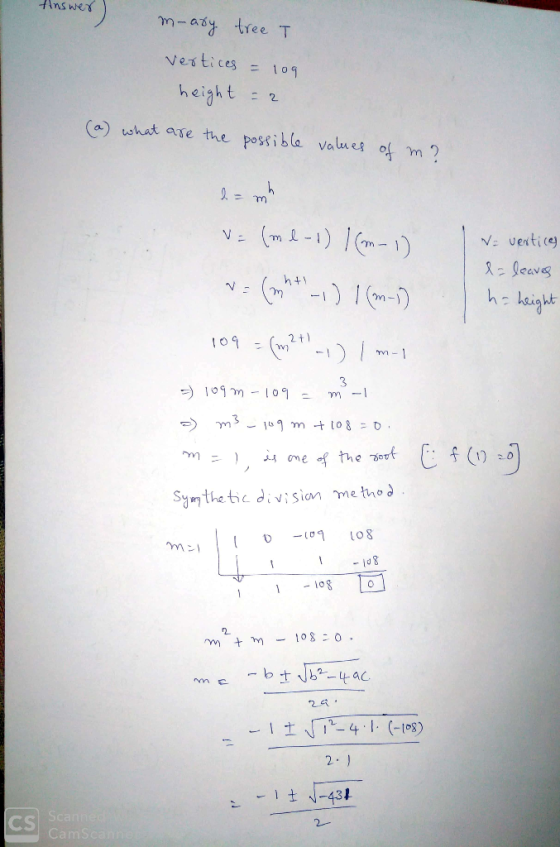 Vestices101 height (a) what are the possible va ur es 익 ? V vertice Synthe tic divisian me tho 1-1 -08 Lo 241 2リ -43 CS 2- Ca