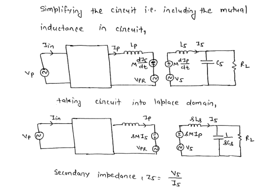 m u inductance n cineuit, d3 NPR cincuit int laplace donain, NPR Secondany impedance tz: Vr