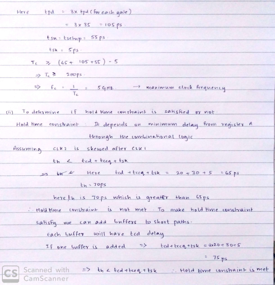 Her e tsk Sps → maximum clock frequent rtt To delermine iF hold hime conshaint is sahshed not Hold Hme conshant It depenels o