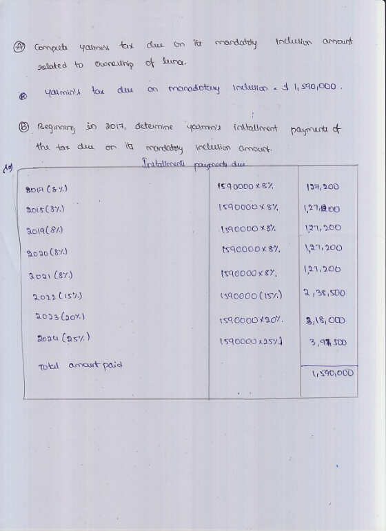 tnltn amour B). Reginoir İnaoa, determine yaymn」 inhallment payment C$ octeusion amounk 159 0000 x ,200 Is00Y 191,200 21,200